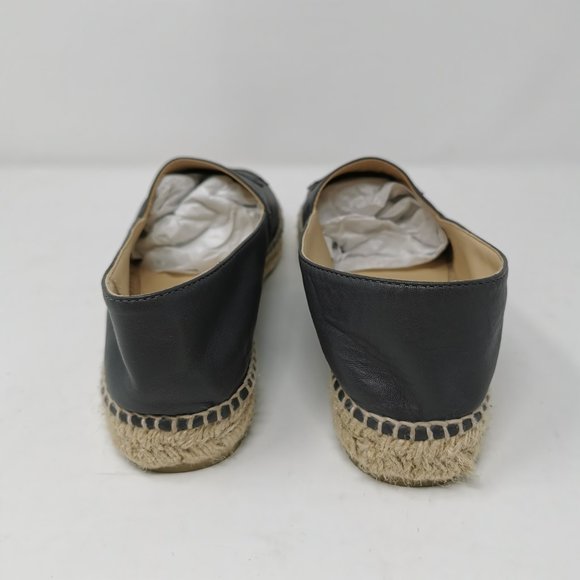 CHANEL Lambskin Espadrilles Logo Cap Toe Double Stack Flats - Picture 5 of 11